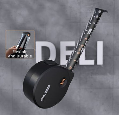 Ruleta otel 3M*16MM  neagra DELI