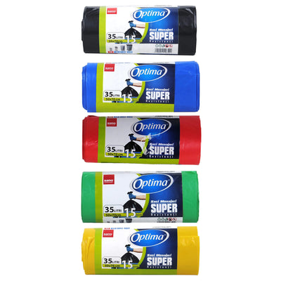 Saci menajeri verzi colectare selectiva SanoOptima 35l 15buc