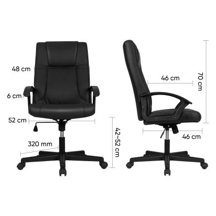 Scaun Birou Executive imitatie piele, Sistem Roti Nylon Deli