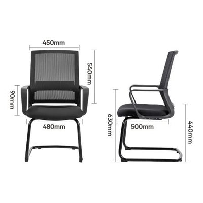 Scaun conferinta spatar mesh negru Deli