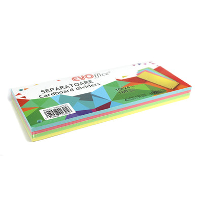 Separatoare carton color cu 2 perforatii,160 gr/mp, 10*24 cm 100 bucati/set 4 culori EVOffice