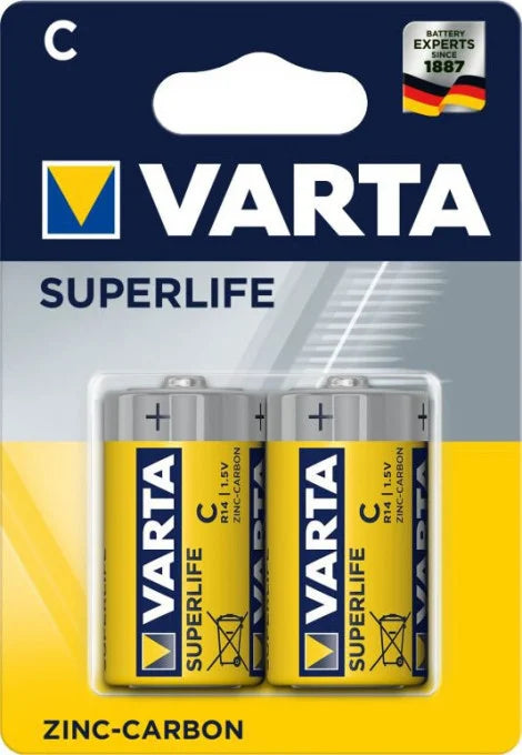 Baterii ZincCarbon Varta SUPERLIFE C R14 blister 2 buc