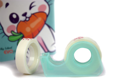 Set 2 benzi adezive 12mm*20m cu dispenser plastic pentru copii EVOffice