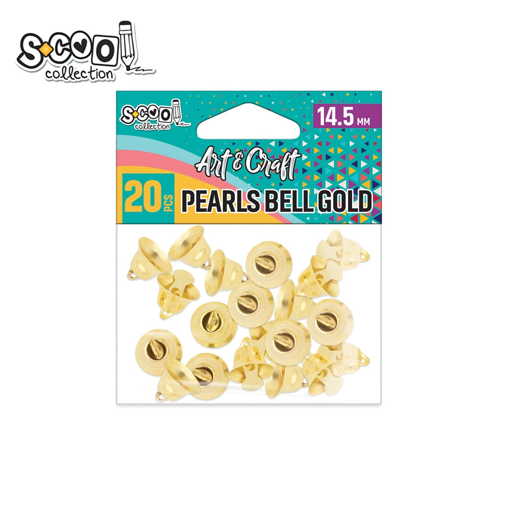 Set de 20 clopoței metalici colorați S-COOL, ideali pentru proiecte creative handmade, decoruri vesele, activități educative în școli și scrapbooking.
