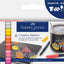 Set 6 markere creative Faber-Castell editia Summer culori vibrante pentru sticla piatra metal si hartie