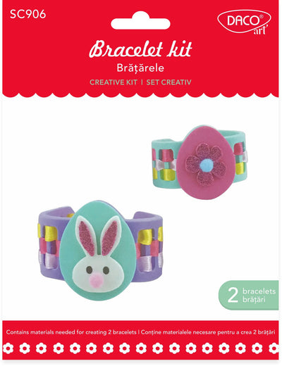 Set creativ brățărele DIY din spumă DACOart SC906 cu accesorii colorate pentru copii