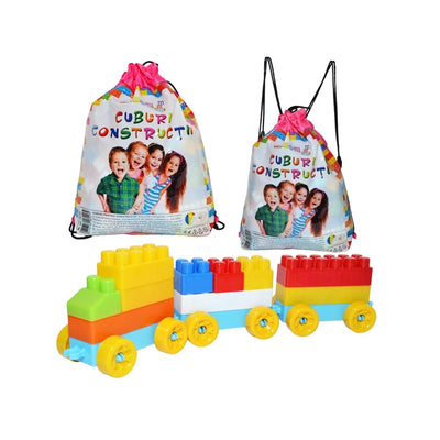 Set cuburi de construcție în rucsac 320 piese 570g Robentoys colorate pentru copii