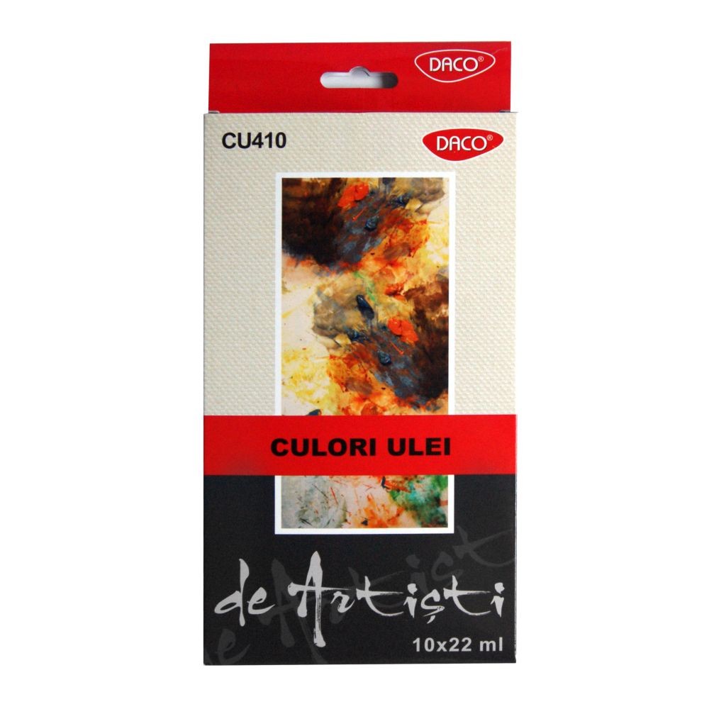 Set culori ulei DACO 10 tuburi de 22 ml selectie culori esentiale pentru pictura pe panza carton panzat si lemn
