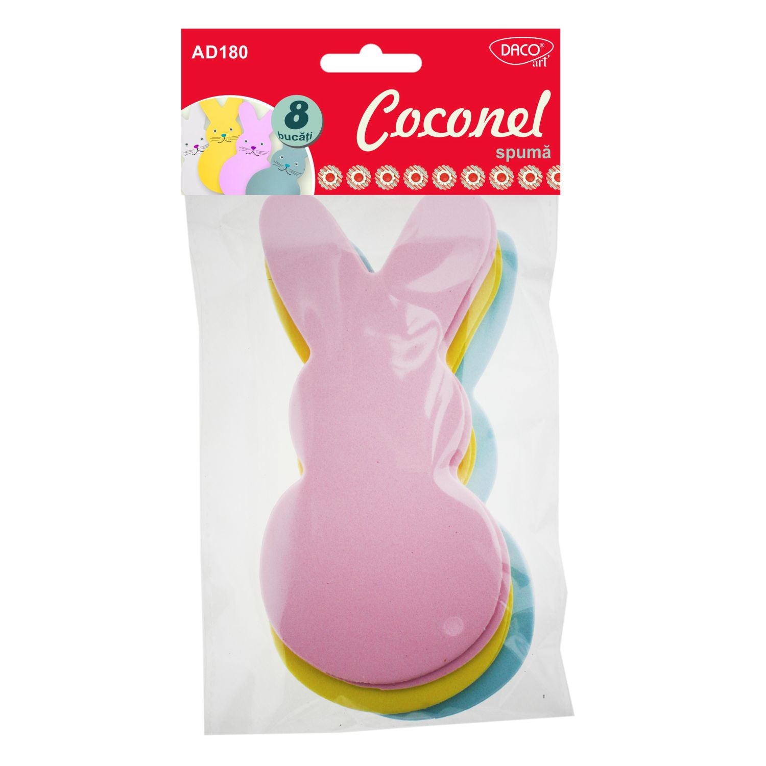 Set de 8 forme din spumă „Coconel” Dacoart, ideale ca bază pentru figurine 3D și proiecte handmade creative