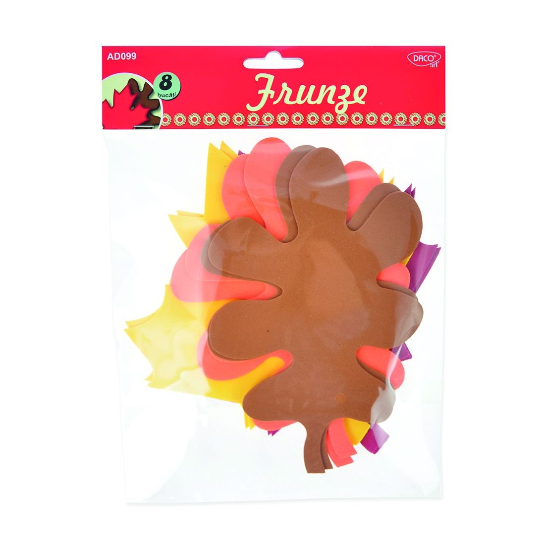 Set de 8 frunze decorative din spumă Dacoart în diverse dimensiuni, ideale pentru aranjamente botanice și proiecte handmade