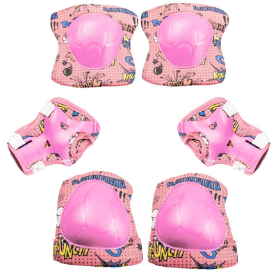 Set protectie, cotiere + genunchiere roz pal