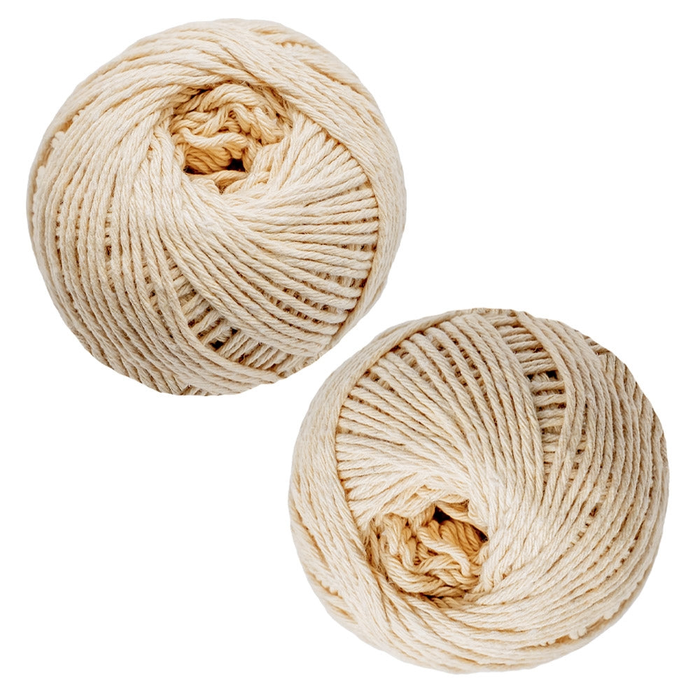 Set de două gheme de sfoară din fibre naturale de tip sisal, lățime fir 1 mm, ambalate în folie transparentă, ideale pentru cadouri, decor și artizanat