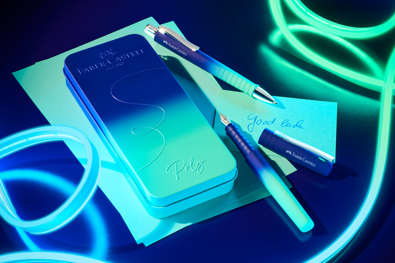 Set Stilou M + Pix Xb Poly Flow Albastru-Turcoaz Faber-Castell