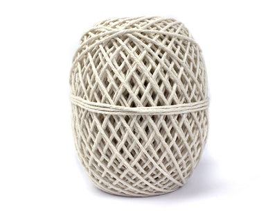 Ghem de sfoară din bumbac 100% alb crem de 400g, ideal pentru ambalare colete, uz industrial, casnic și agricol