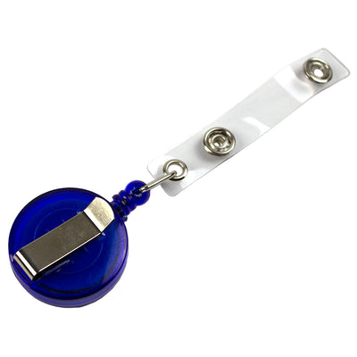 Snur retractabil cu clip pentru buzunar ecuson, plastic albastru, 75cm