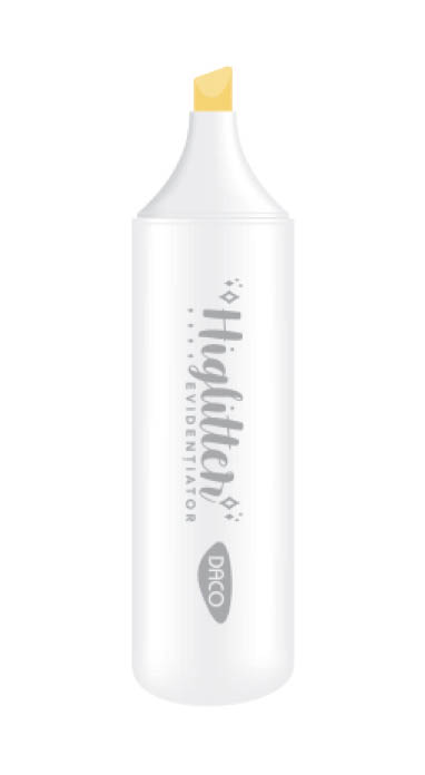 MARKER EVIDENTIATOR GLITTER DACO GALBEN MK404G