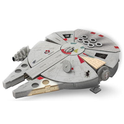 Star Wars - Macheta de asamblat, Millenium Falcon, 80+ piese din lemn - WOOD WORX