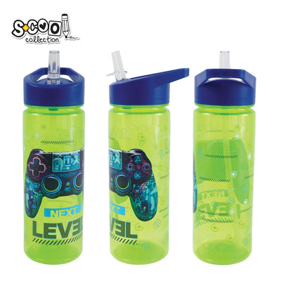 Sticla apa 600 ml, plastic, cu pai, NExT LEVEL, 23x8.5x6.6 cm - S-COOL