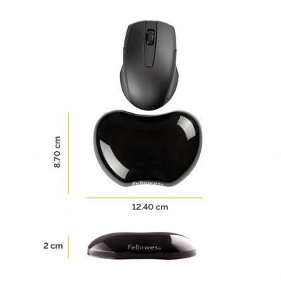 Mouse Pad Si Suport Incheieturi Negru Gel Crystal Fellowes