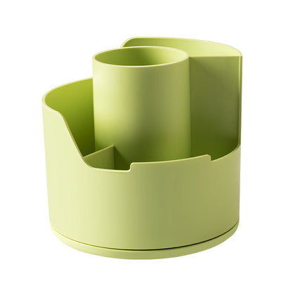 Suport rotativ pentru instrumente de scris cu 4 compartimente vernil din plastic reciclat Longreen Deli.