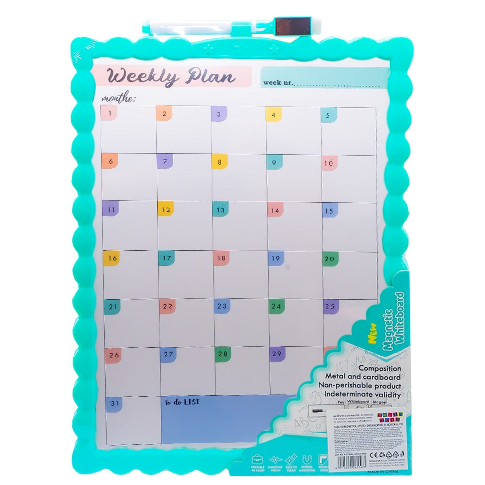 Tablita magnetica, 2 fete + organizator, 28x39,5 cm