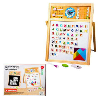 Tablita magnetica din lemn, 2 fete + accesorii 36x31x40 cm