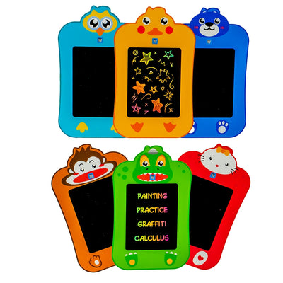 Tablita pentru scris, LCD, 10x12.7 cm, cu baterii, rama animalute