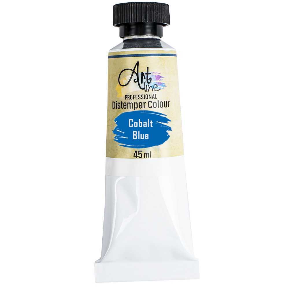 Set de 6 tuburi metalice de tempera Artline culoare albastru 45ml vopsea pe baza de apa non-toxica pentru scoala si hobby