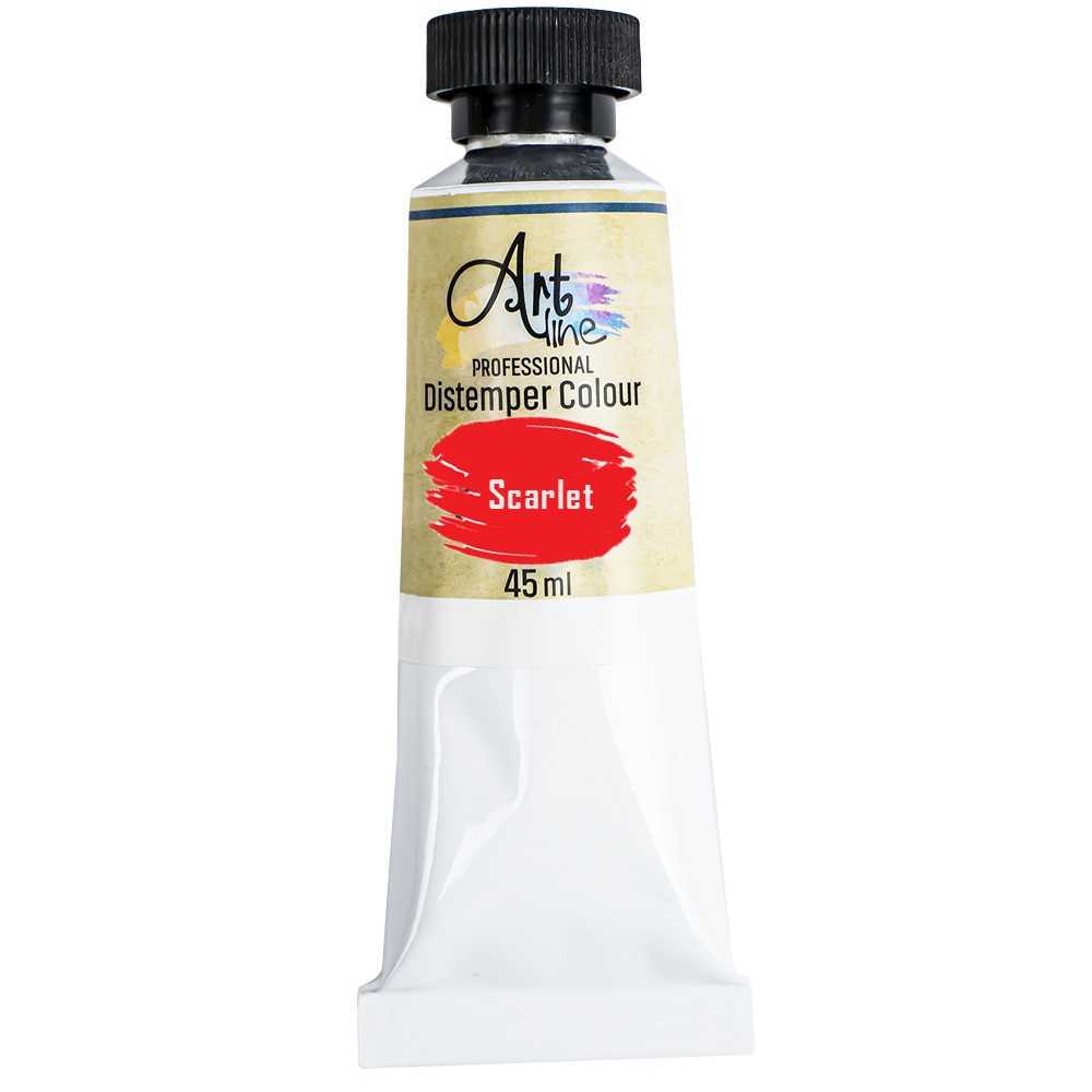 Set de 6 tuburi metalice tempera Artline culoare caramiziu 45ml vopsea pe baza de apa cu putere mare de acoperire pentru scoala si hobby