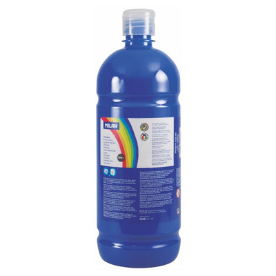 Flacon 1000 ml vopsea tempera albastru deschis MILAN pentru activitati artistice, pictura pe carton si proiecte scolare