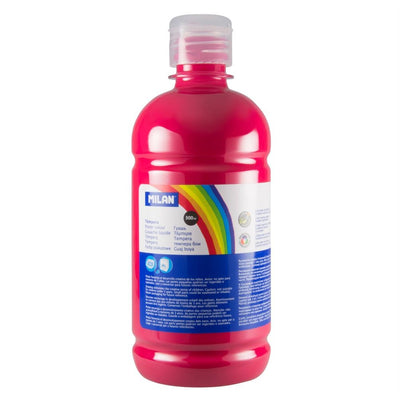 Flacon 500 ml vopsea tempera roz magenta MILAN pentru activități artistice, pictură pe carton și proiecte creative moderne