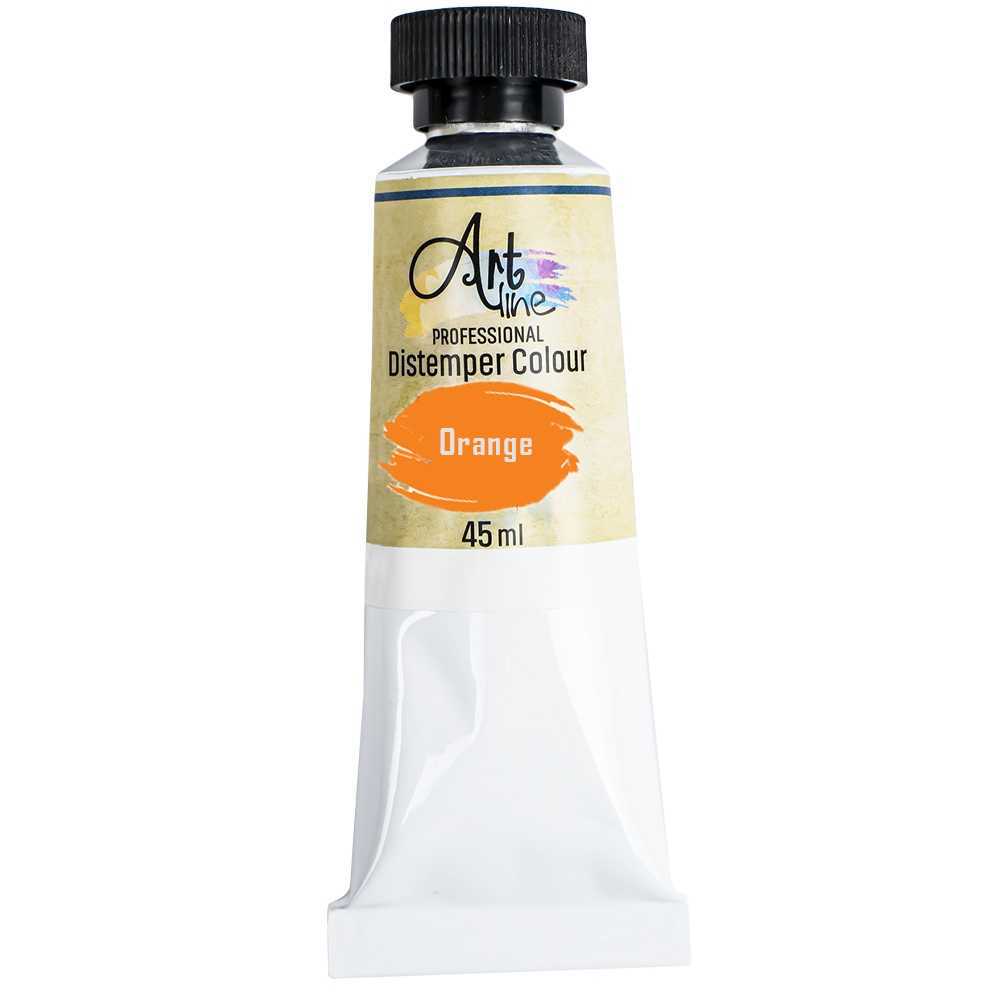 Set de 6 tuburi de tempera Artline culoare portocaliu 45ml vopsea pe baza de apa rezistenta la lumina pentru elevi si pictura