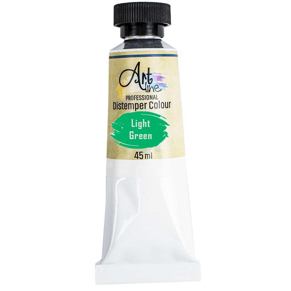Set de 6 tuburi de tempera Artline culoare verde deschis 45ml vopsea pe baza de apa non-toxica pentru elevi si orele de desen