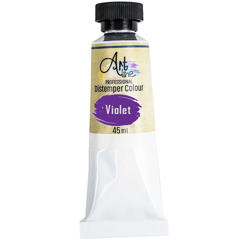 Set de 6 tuburi de tempera Artline culoare violet 45ml vopsea pe baza de apa non-toxica rezistenta la lumina pentru elevi si hobby