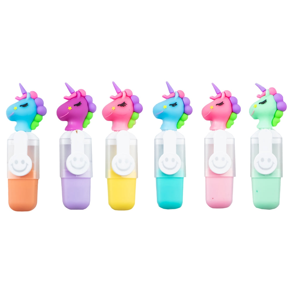 Text markere pentru copii, Unicorn, 6 buc/set