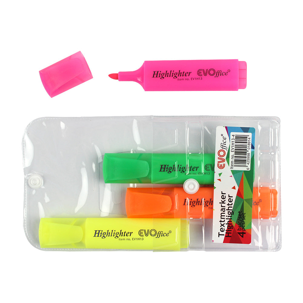Set 4 culori textmarker EVOffice