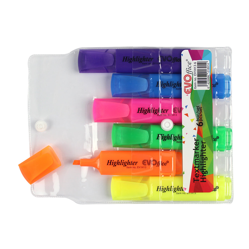 Set 6 culori textmarker EVOffice