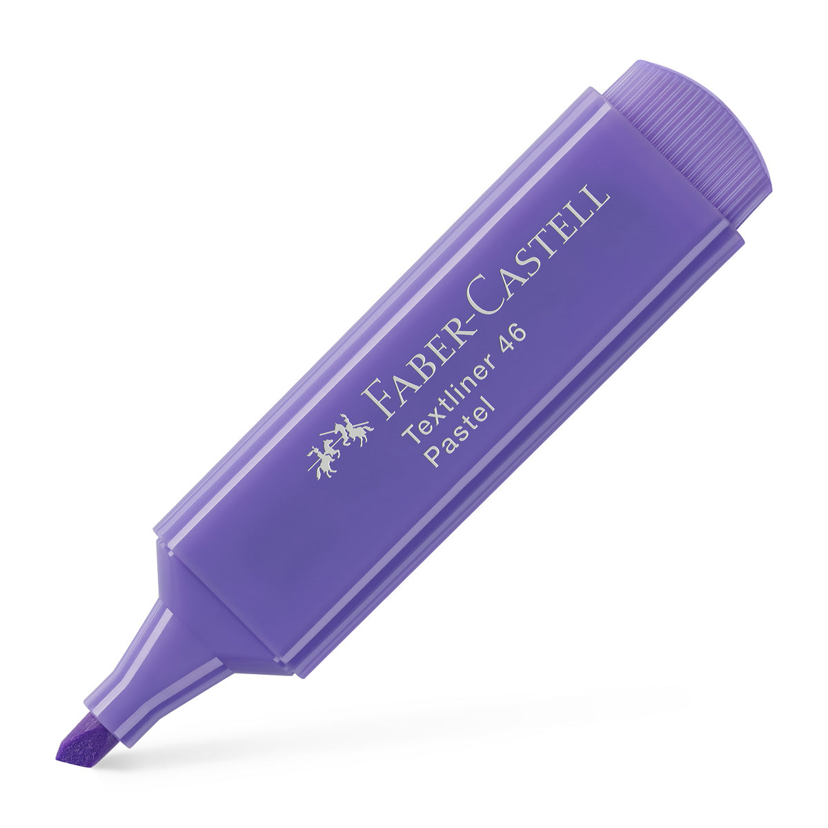 Textmarker lila pastel Faber-Castell 1546 cu vârf teșit pentru evidențiere delicată