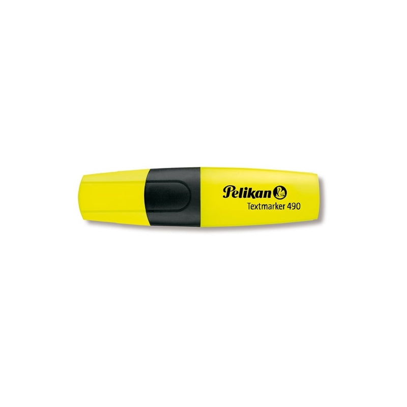 Textmarker Pelikan 490 galben varf tesit 1-5mm reincarcabil grip ergonomic cerneala baza apa