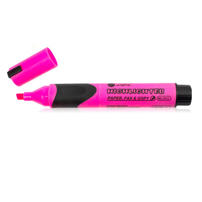 extmarker roz neon Willgo cu grip negru ergonomic varf tesit 1-5mm pentru evidentiere text pe hartie