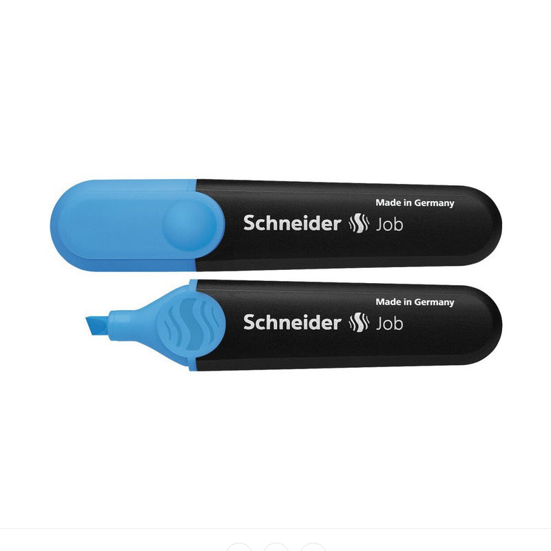 Textmarker albastru Schneider JOB varf tesit 1-5mm pentru evidentiere text pe hartie si fax