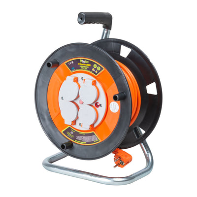 Derulator cablu electric 4 prize, 50 m, cablu 3x1.5 mm², IP44, protectie la stropire