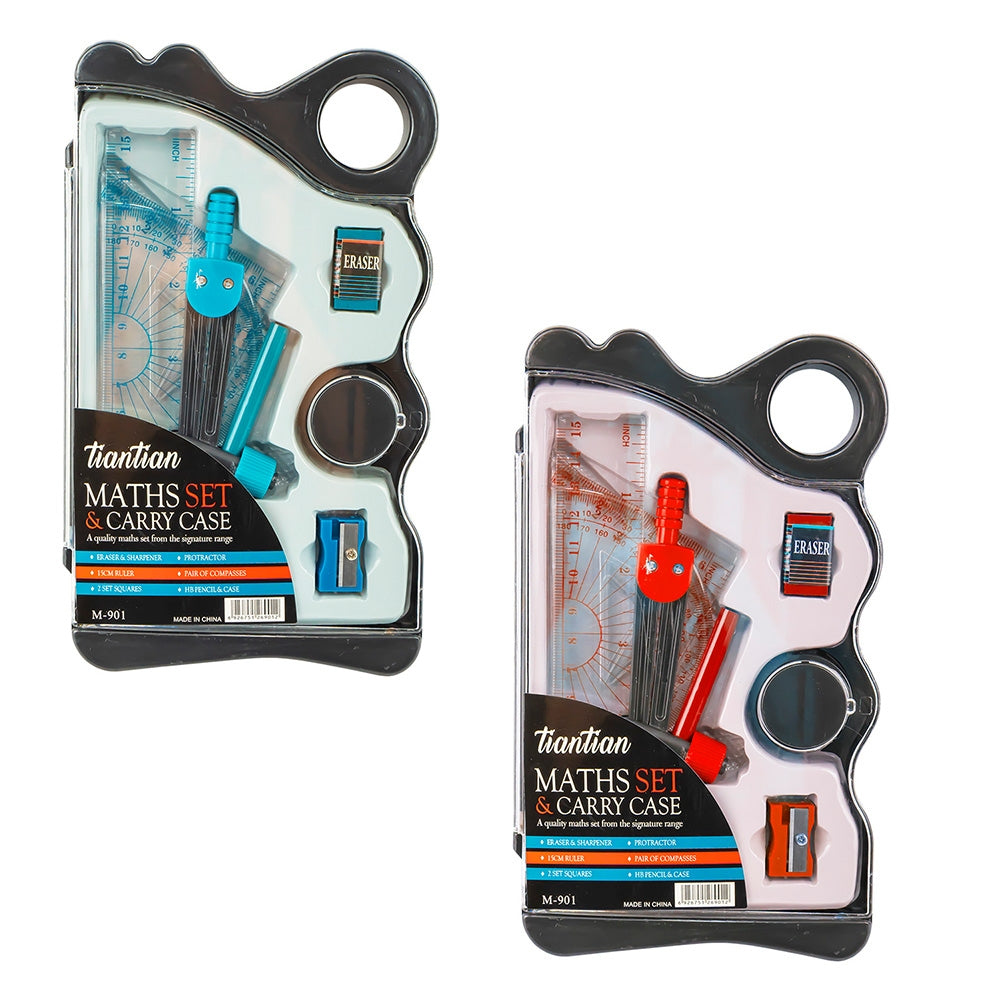 Trusa geometrie plastic, 9 piese