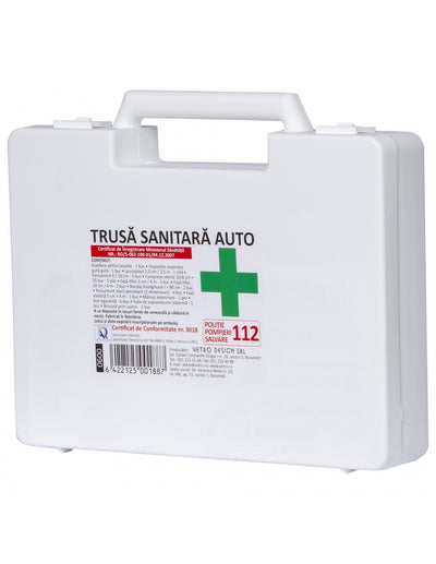 Trusa sanitara de prim ajutor auto avizata MS, Licenta RAR Prima