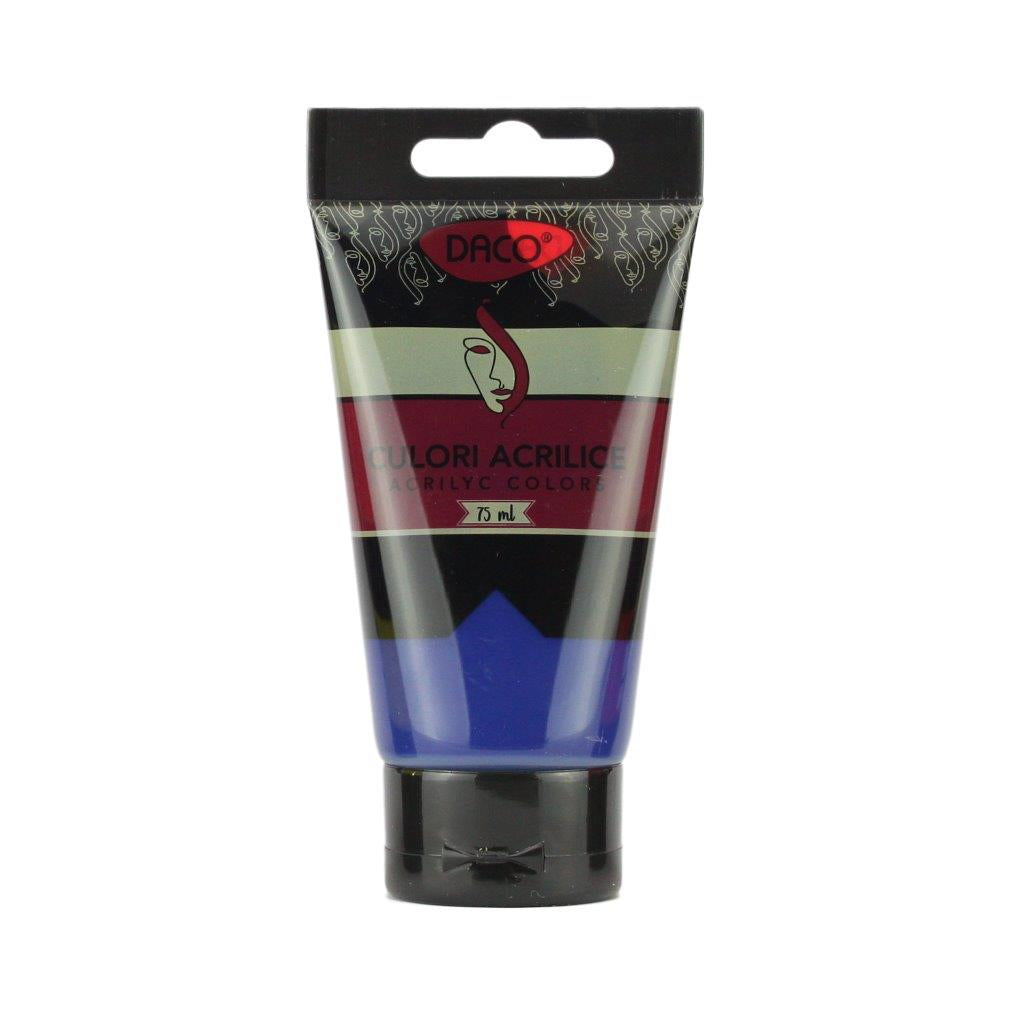Tub vopsea acrilica DACO culoare Albastru Ftalocianin 75 ml pigment intens pentru pictura marina pe panza lemn si amestecuri vibrante