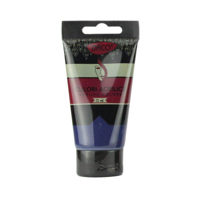Tub vopsea acrilica DACO culoare Albastru Prusia 75 ml pigment intens pentru pictura nocturna pe panza lemn si umbre profunde