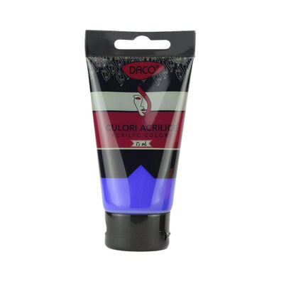 Tub vopsea acrilica DACO culoare Albastru Ultramarin 75 ml pigment intens pentru pictura pe panza lemn si proiecte creative moderne