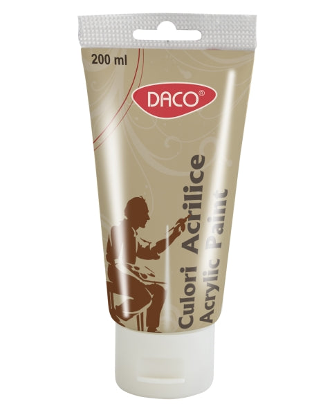Tub vopsea acrilica DACO culoare Aramiu 200 ml efect metalic cupru pentru pictura pe panza lemn si proiecte decorative DIY