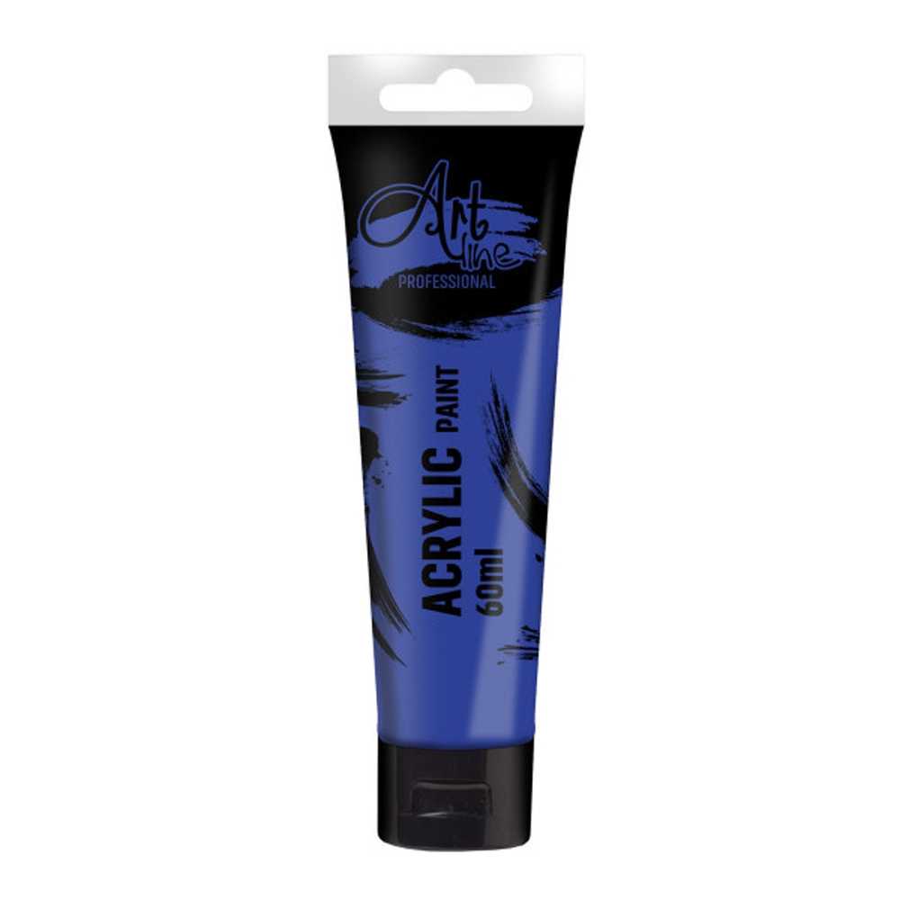 Set de 6 tuburi vopsea acrilica Artline culoare Blue Ultramarine 60ml uscare rapida rezistenta la lumina pentru pictura profesionala si hobby