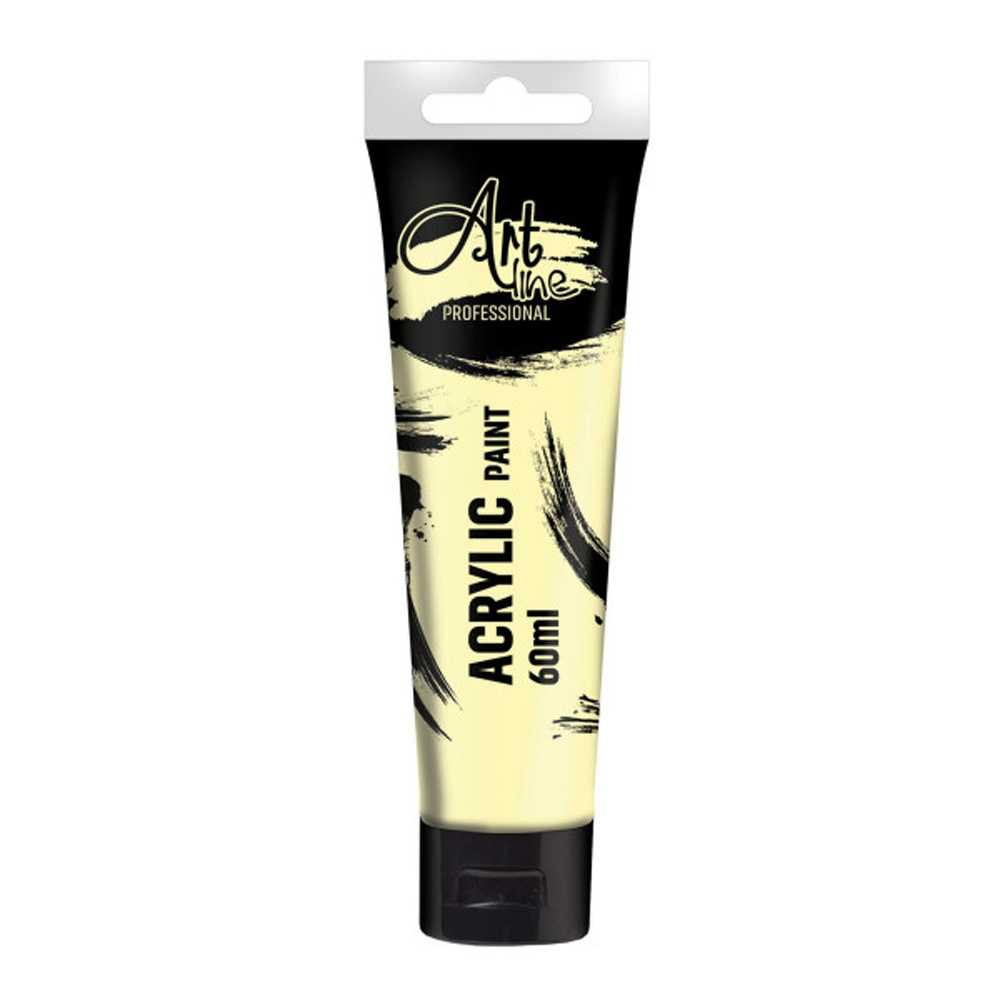 Set de 6 tuburi vopsea acrilica Artline culoare Yellow Medium 60ml pigment bogat uscare rapida pentru pictura pe panza si lemn